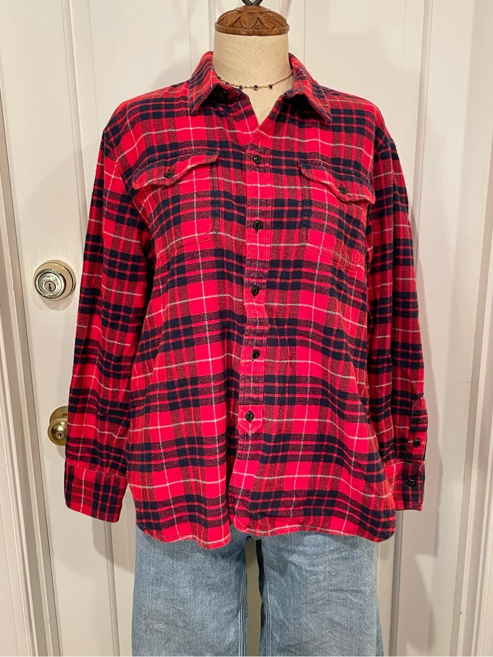 Madewell Red and Black Plaid Utility Jacket